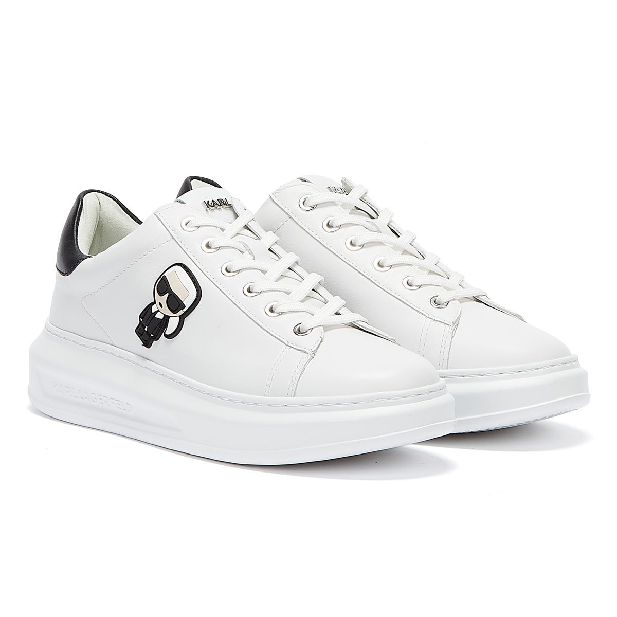 Karl Lagerfeld Ikonic Kapri Lo Lace Womens White Sneakers