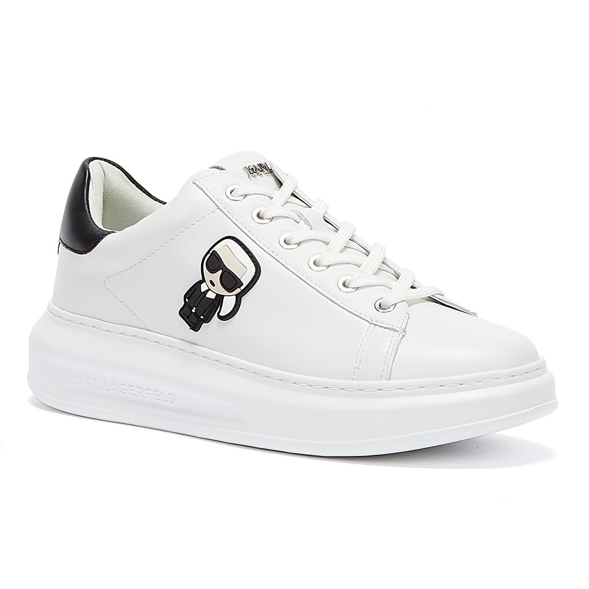 Karl Lagerfeld Ikonic Kapri Lo Lace Womens White Sneakers