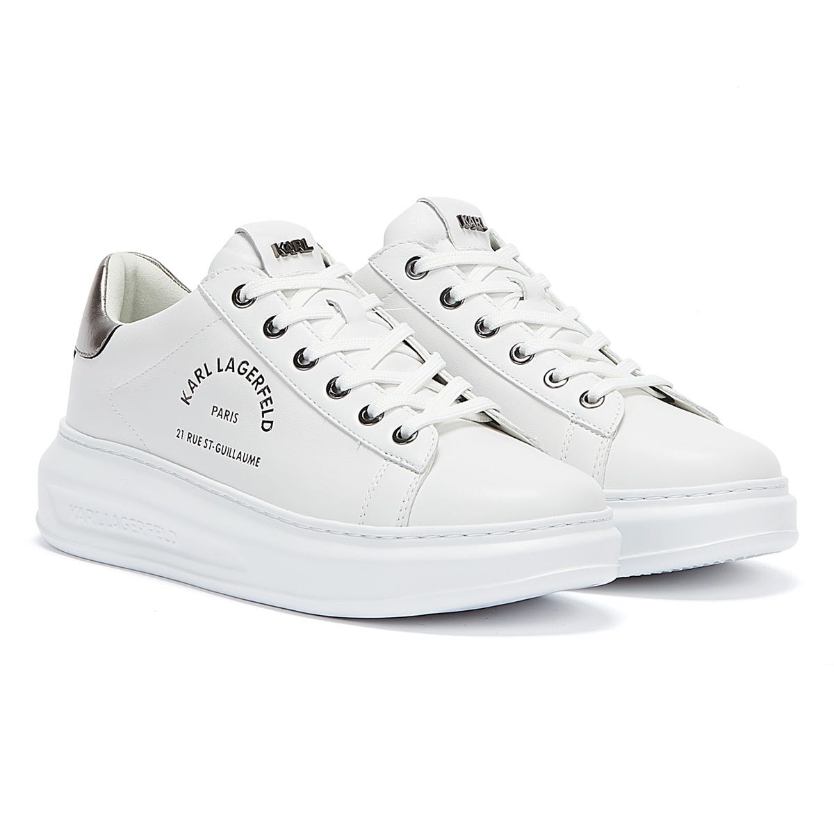 Karl Lagerfeld Kapri Maison Karl Womens White Sneakers