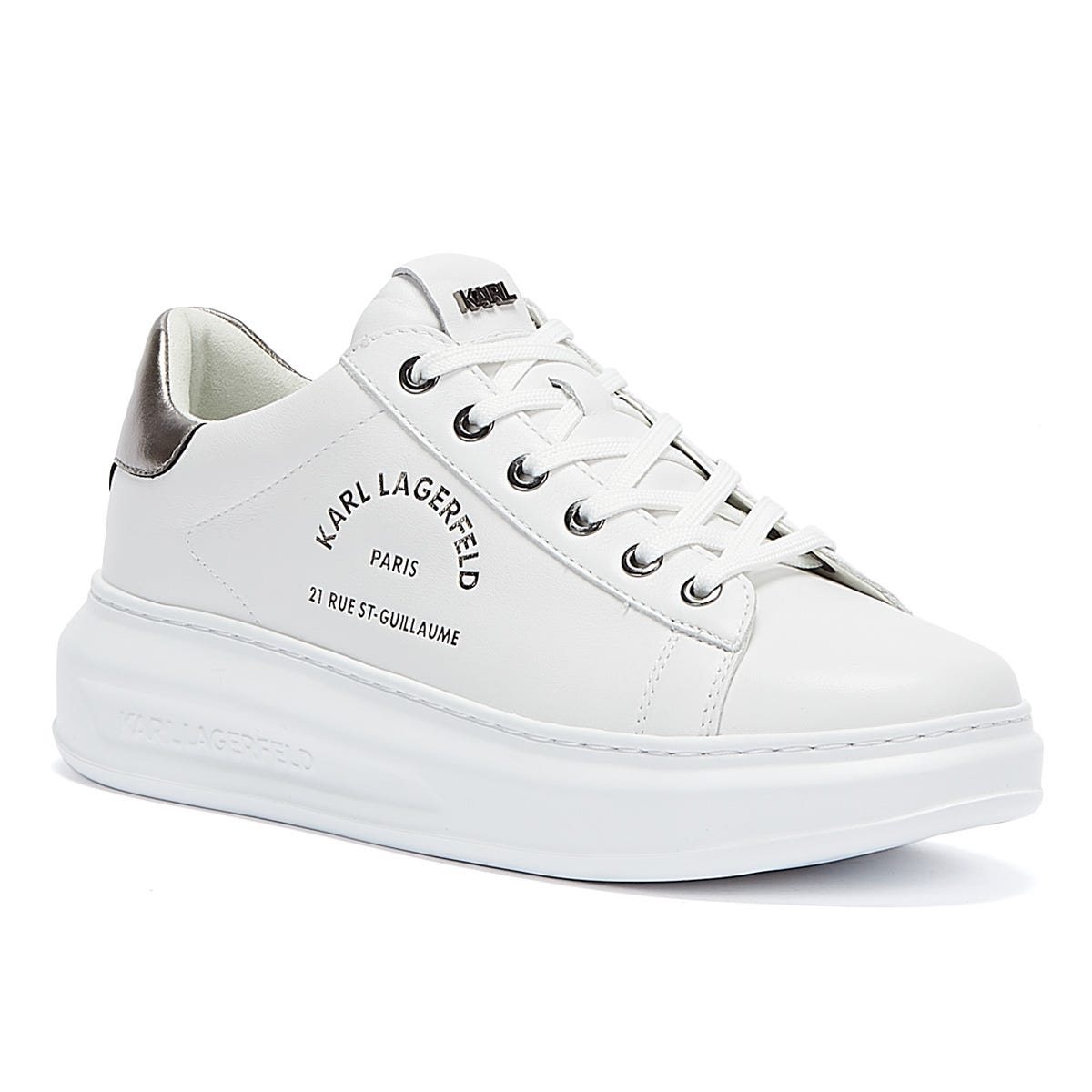 Karl Lagerfeld Kapri Maison Karl Womens White Sneakers