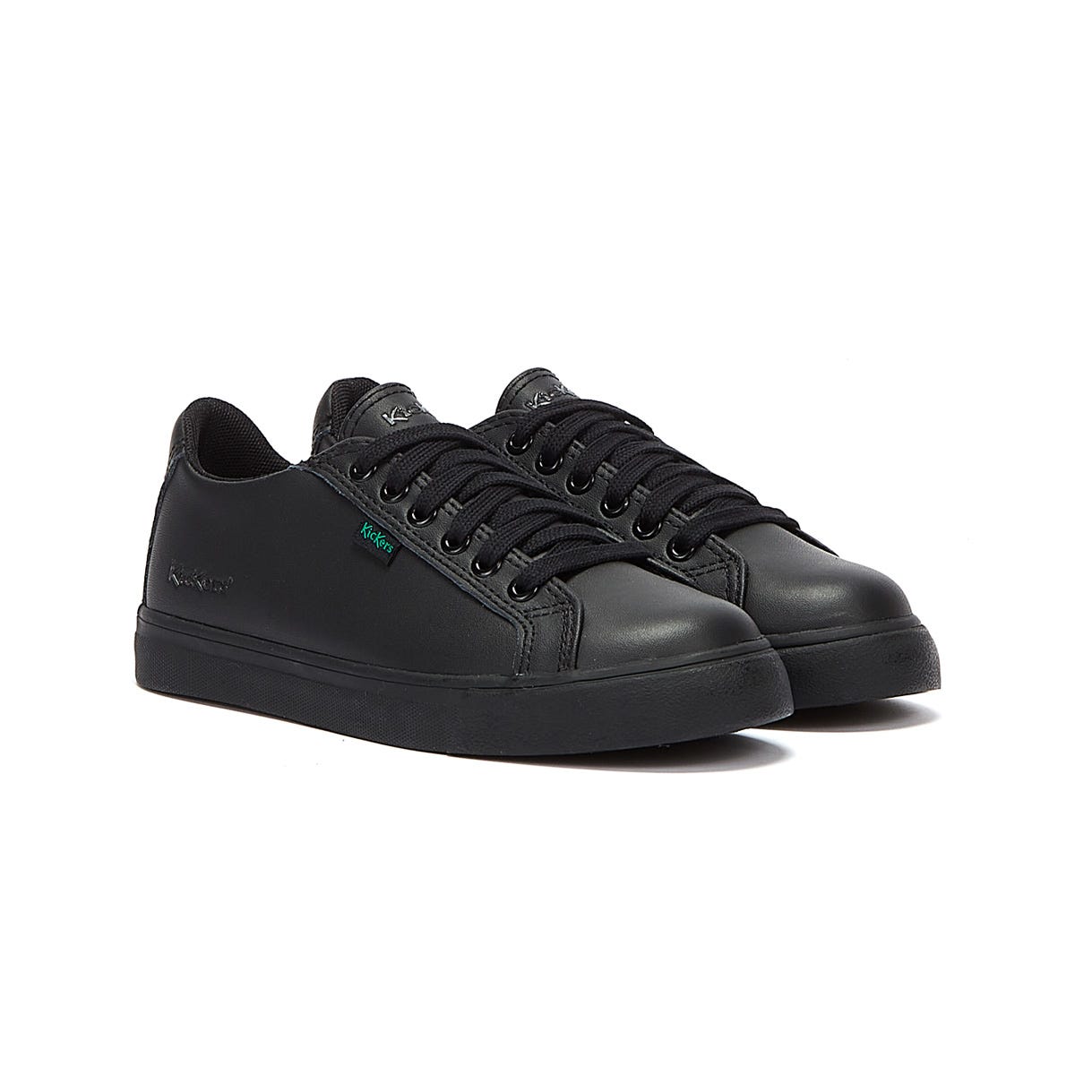 Kickers Tovni Lacer Leather Junior Black Sneakers