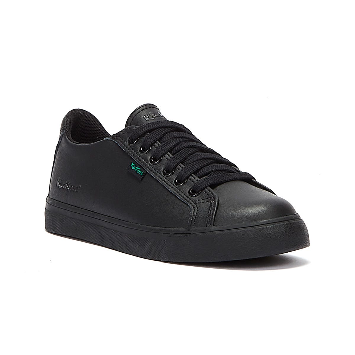 Kickers Tovni Lacer Leather Junior Black Sneakers