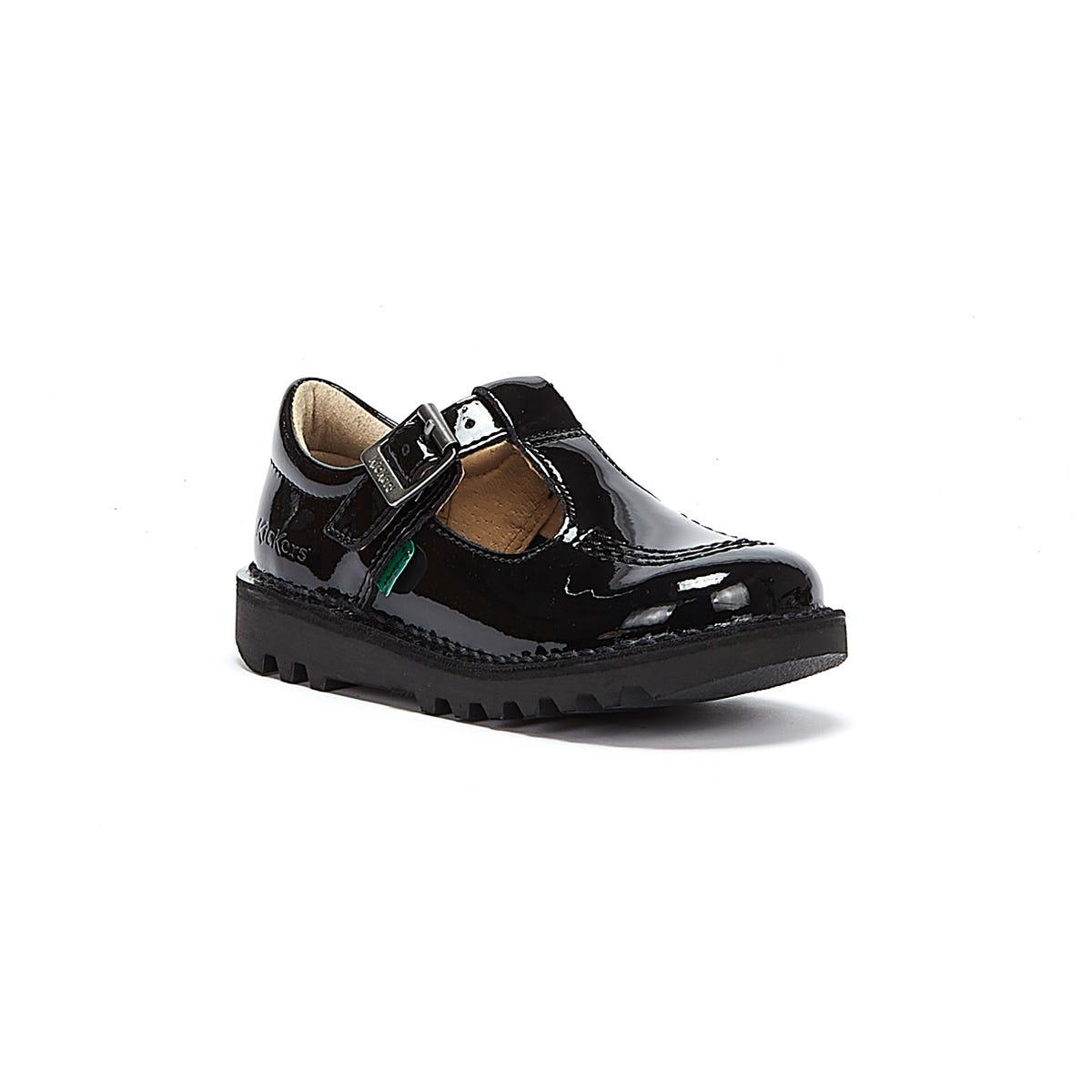 Kickers Infant Black Kick T Bar Patent Leather Shoes