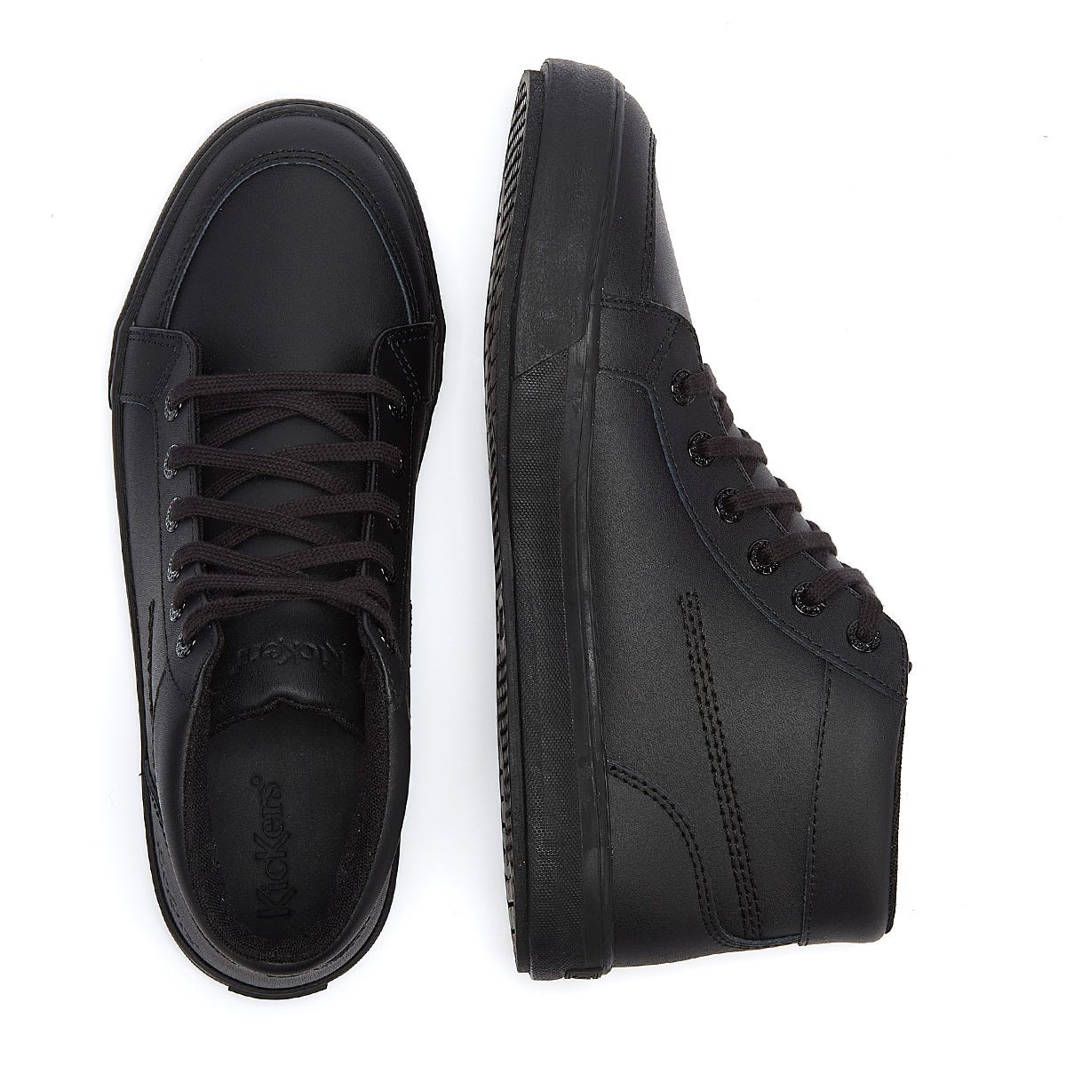 Kickers Tovni Hi Leather Mens Black Sneakers