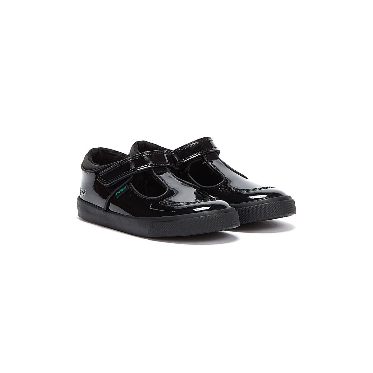 Kickers Infant Black Tovni T Bar Patent Leather Shoes
