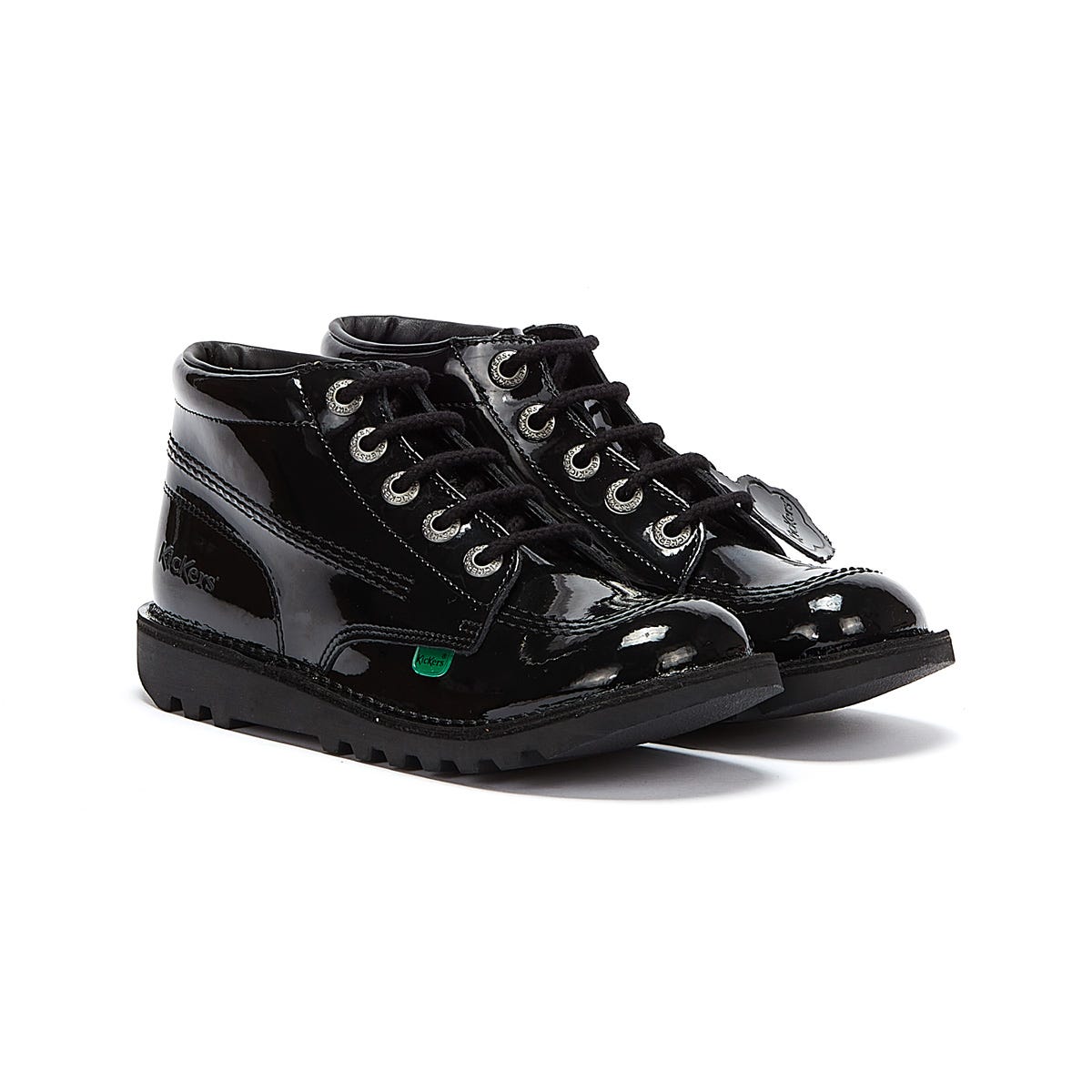 Kickers: Infant Unisex Kick Hi Zip School Shoes - Black Leather - Unisex School Shoes at Acorn & Pip ユニセックスキッズジュニアKickers Kick Hi Back To Schoolレザーブート靴