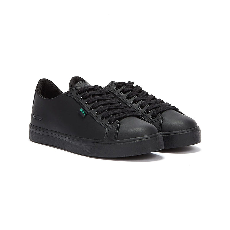 Kickers Youth Black Leather Tovni Lacer Sneakers