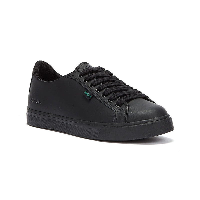 Kickers Youth Black Leather Tovni Lacer Sneakers