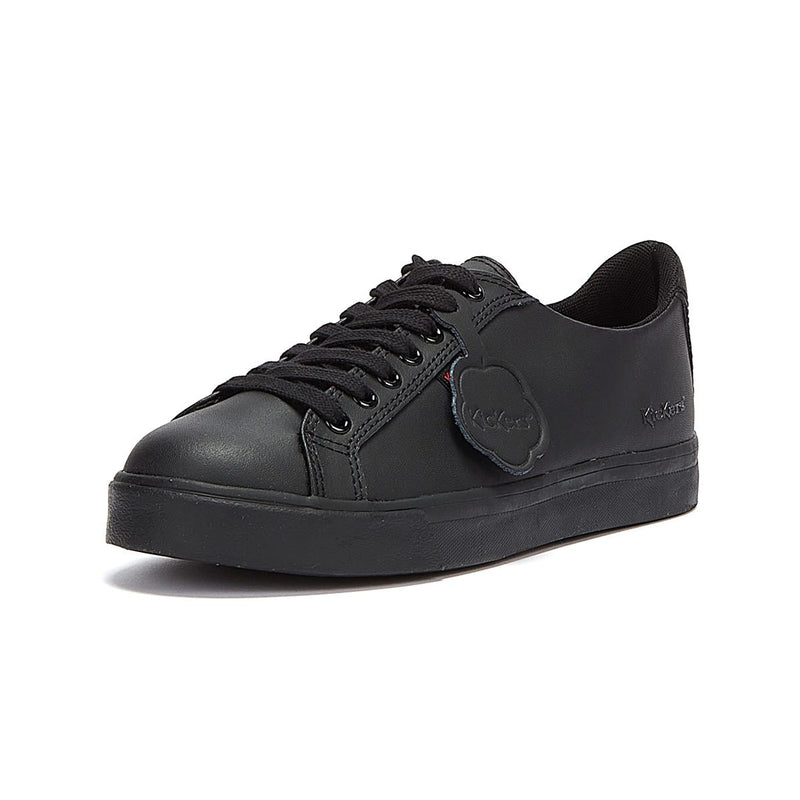 Kickers Youth Black Leather Tovni Lacer Sneakers