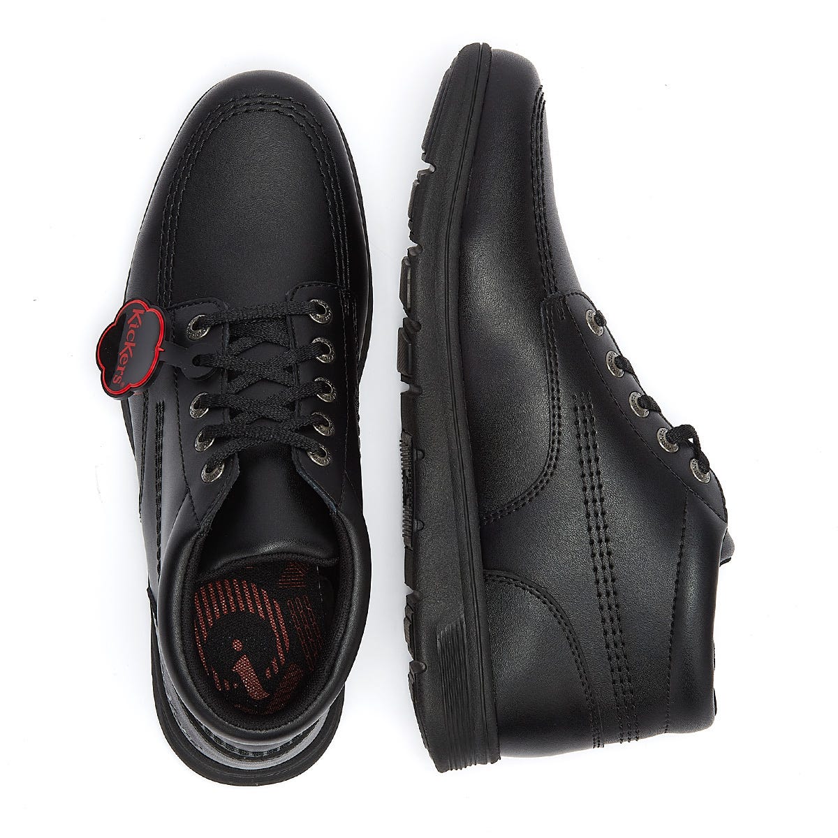 Kickers Kelland Lace Hi Black Leather Boots