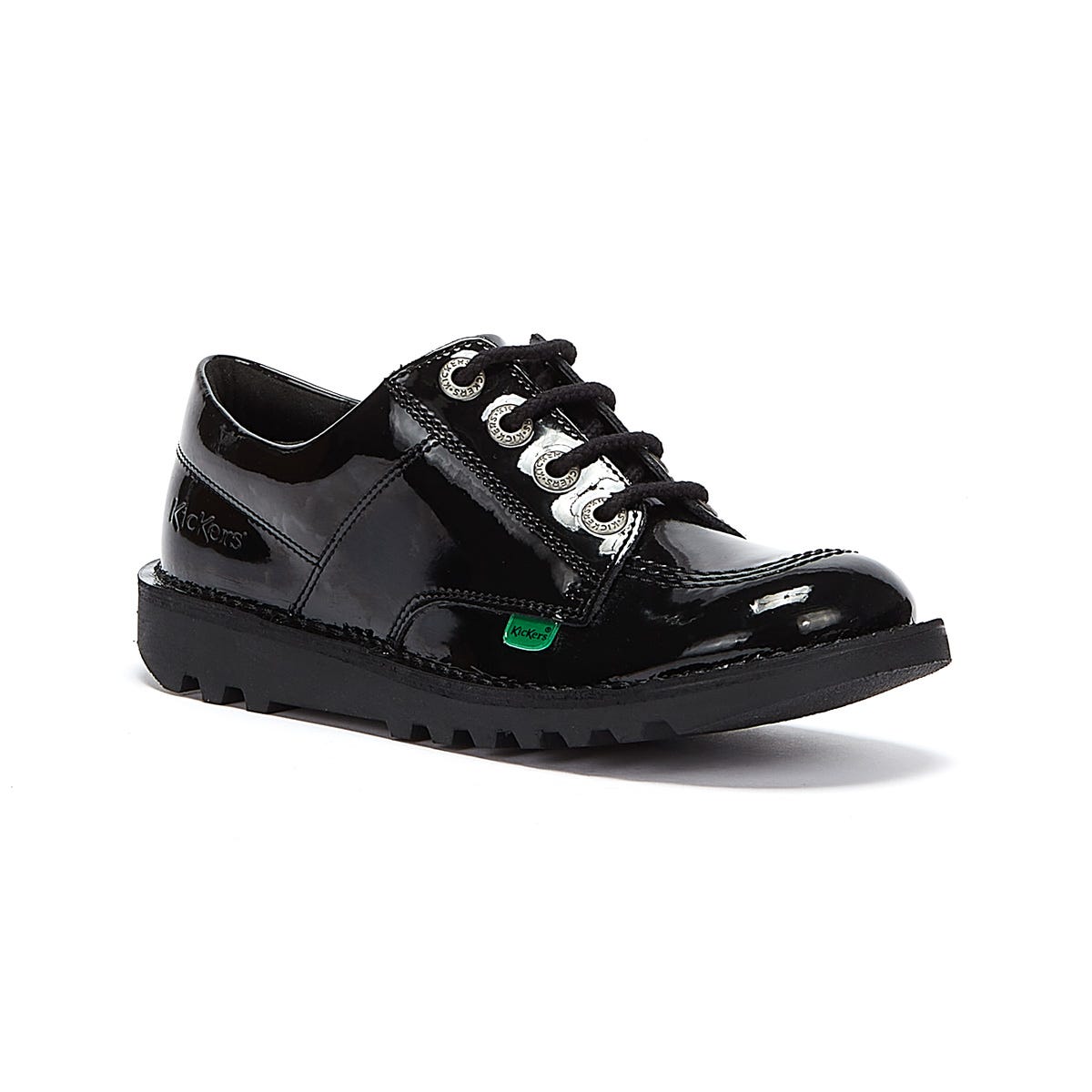 Kickers Kick Lo Patent Junior Black Shoes