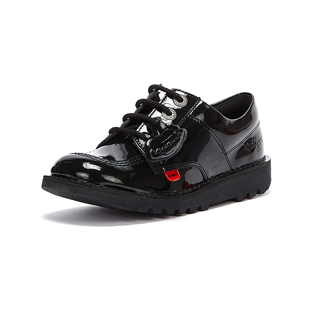 Kickers Kick Lo Patent Junior Black Shoes