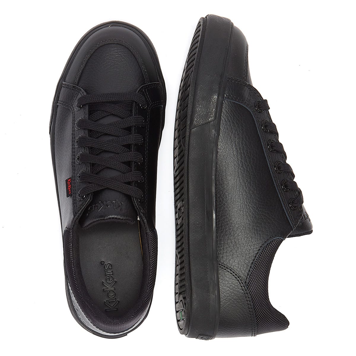 Kickers Tovni Lo Padded Leather Mens Black Shoes