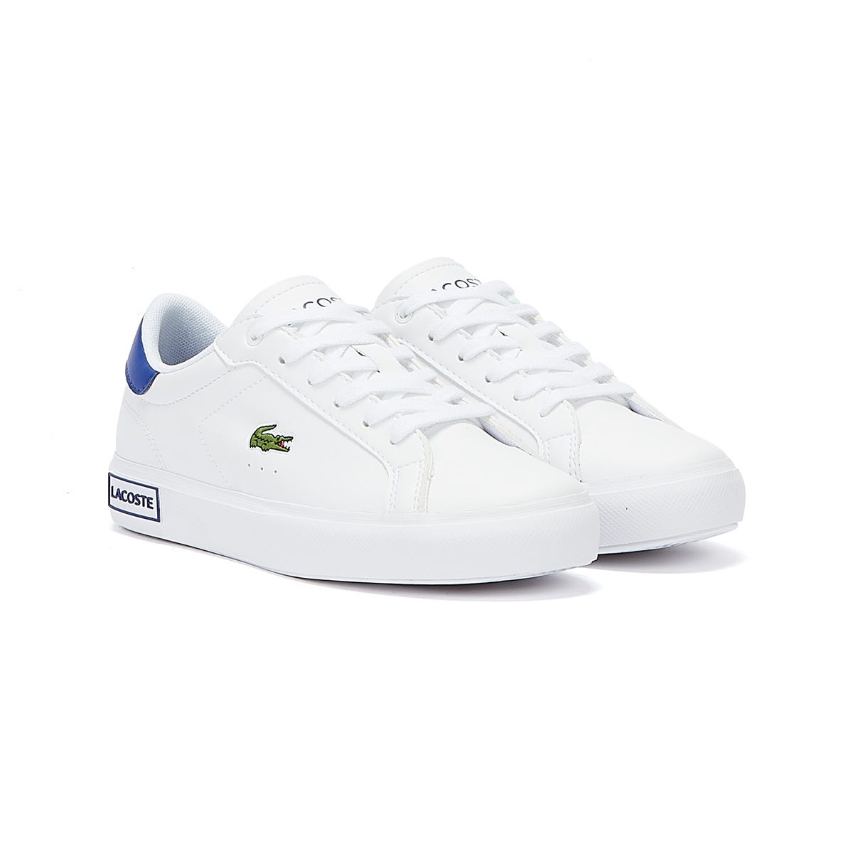 Lacoste Powercourt 0722 1 Junior White / Blue Sneakers