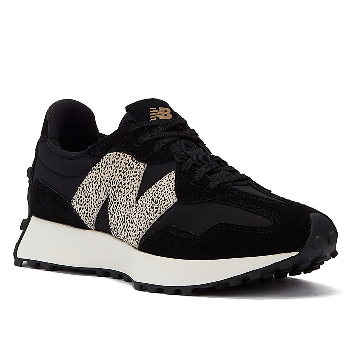 New Balance 327 Womens Animal Print Black Sneakers