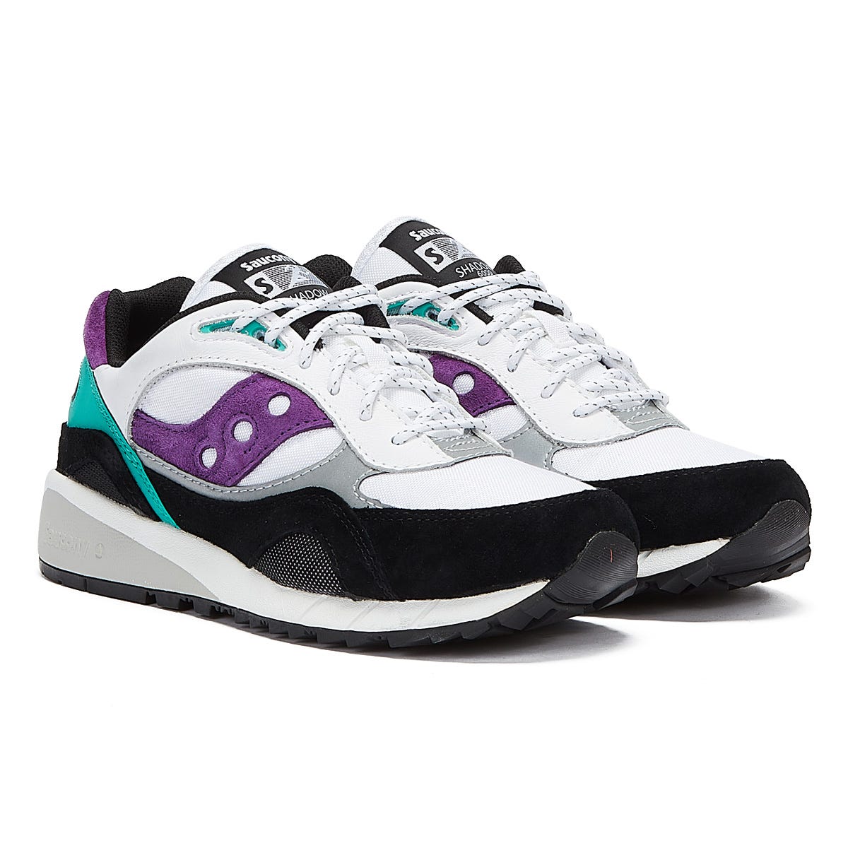 Saucony Shadow 6000 Mens White / Teal / Purple Sneakers