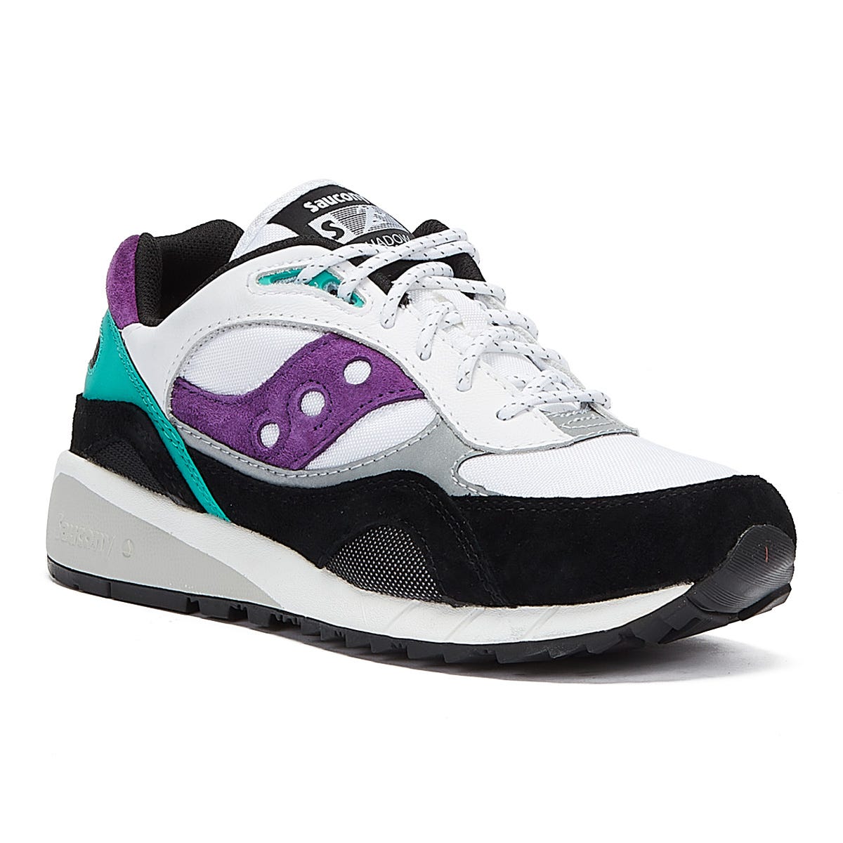 Saucony Shadow 6000 Mens White / Teal / Purple Sneakers