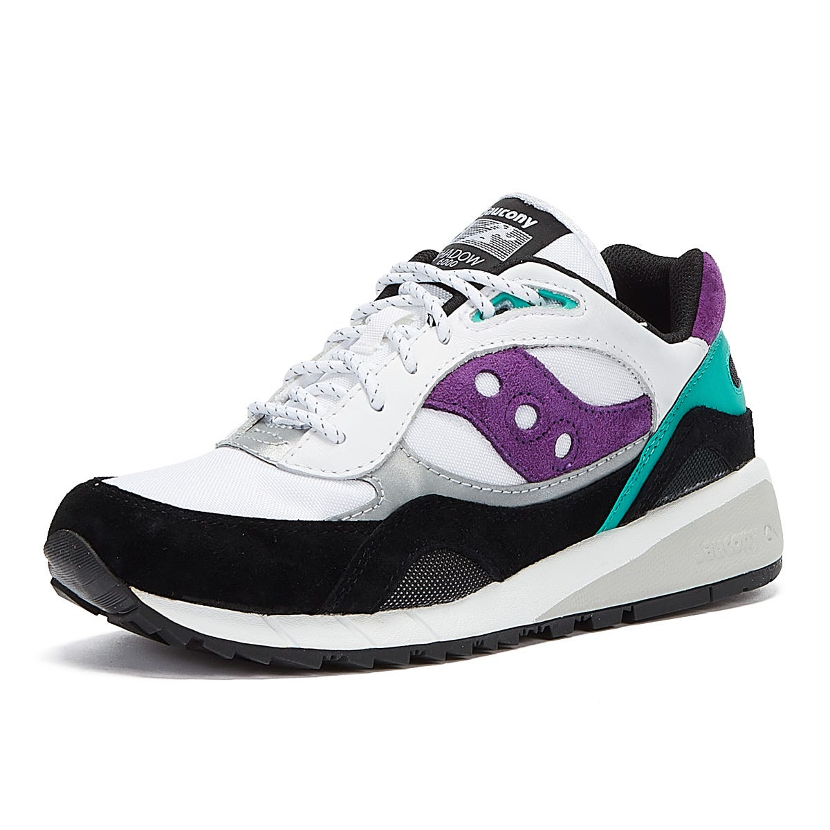 Saucony Shadow 6000 Mens White / Teal / Purple Sneakers