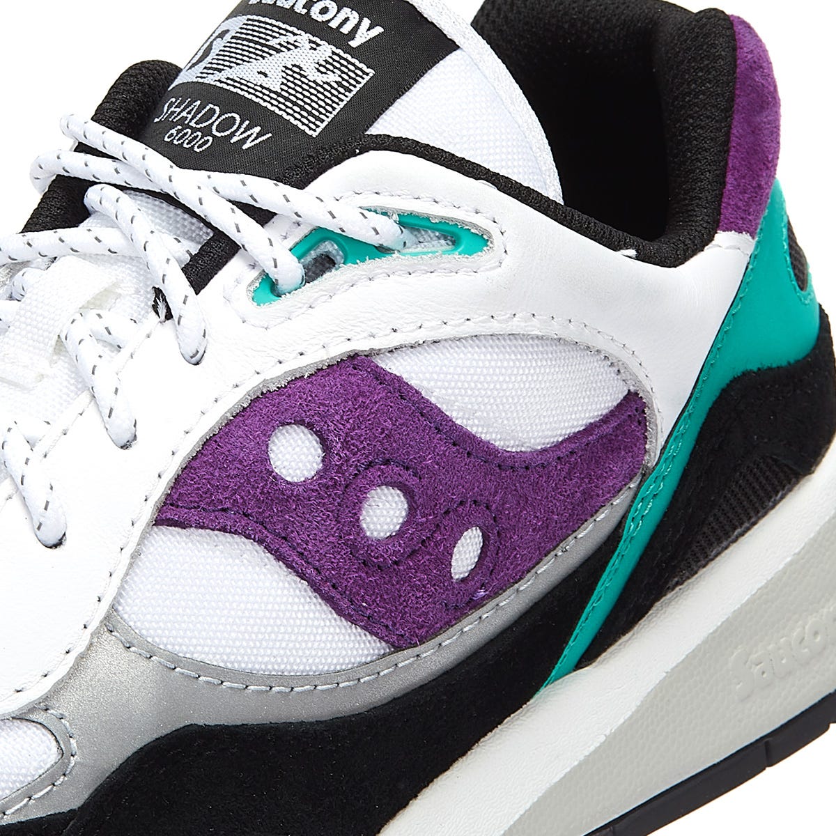 Saucony Shadow 6000 Mens White / Teal / Purple Sneakers