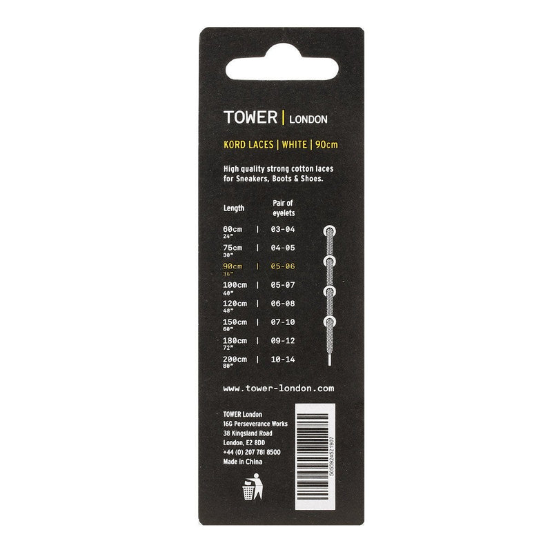 Tower London White Kord Laces (90cm)