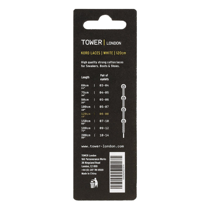 Tower London White Kord Laces (120cm)