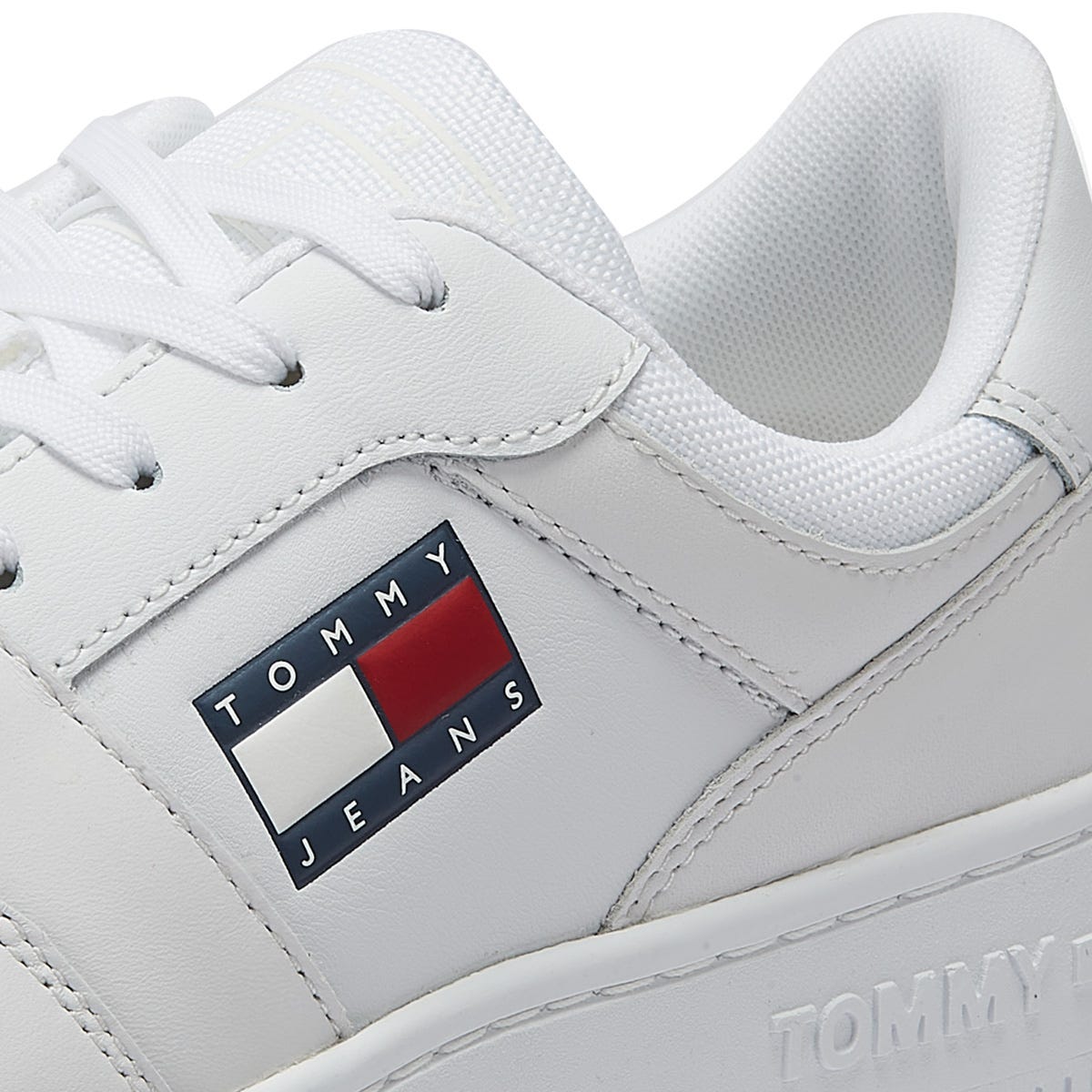 Tommy Hilfiger Jeans Retro Basket Womens White Leather Sneakers