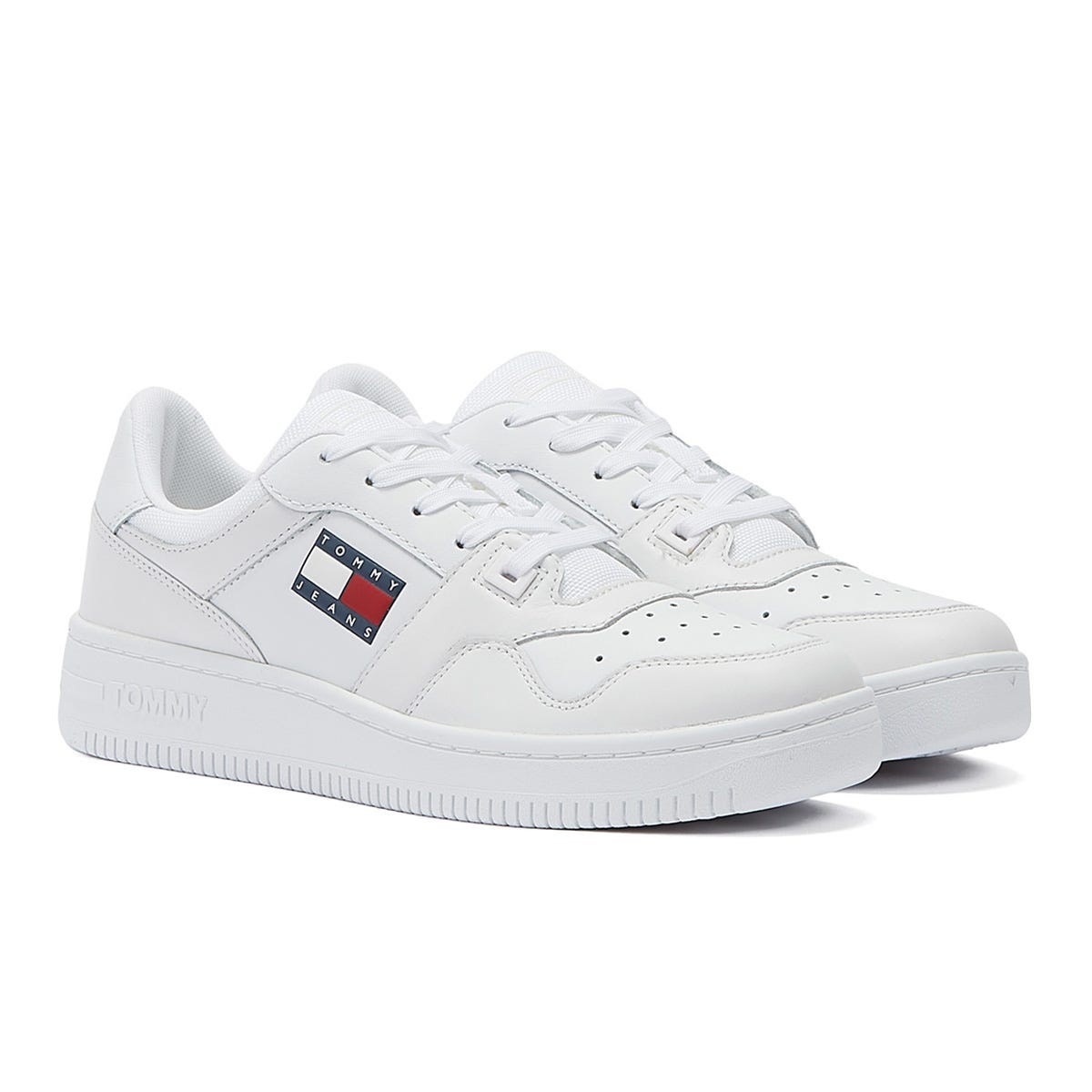 Tommy Hilfiger Jeans Retro Basket Womens White Leather Sneakers