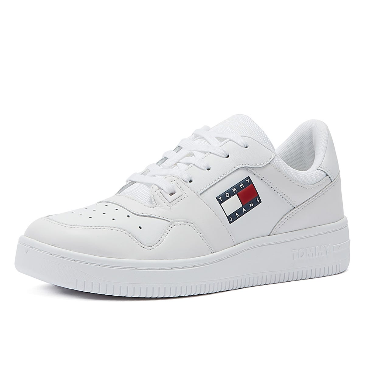 Tommy Hilfiger Jeans Retro Basket Womens White Leather Sneakers