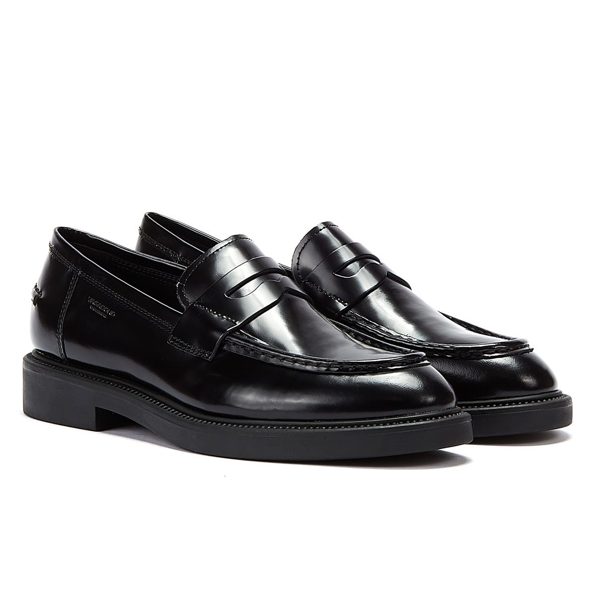 Vagabond Alex Polished Leather Womens Black Loafers