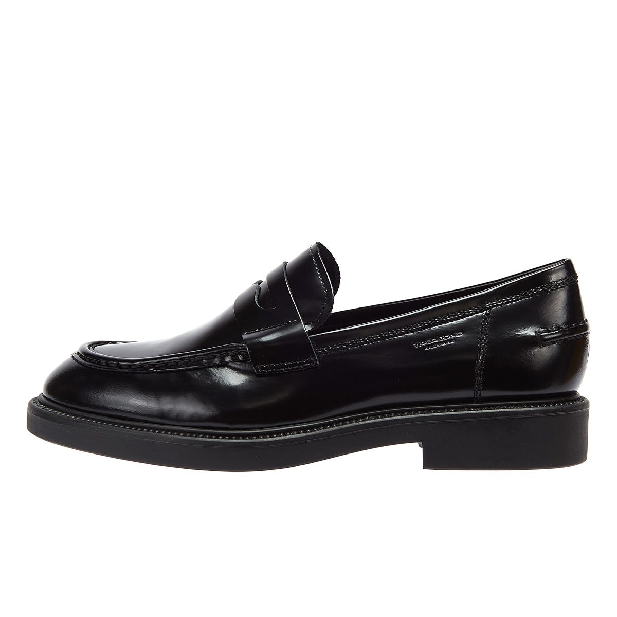 Vagabond Alex Polished Leather Womens Black Loafers