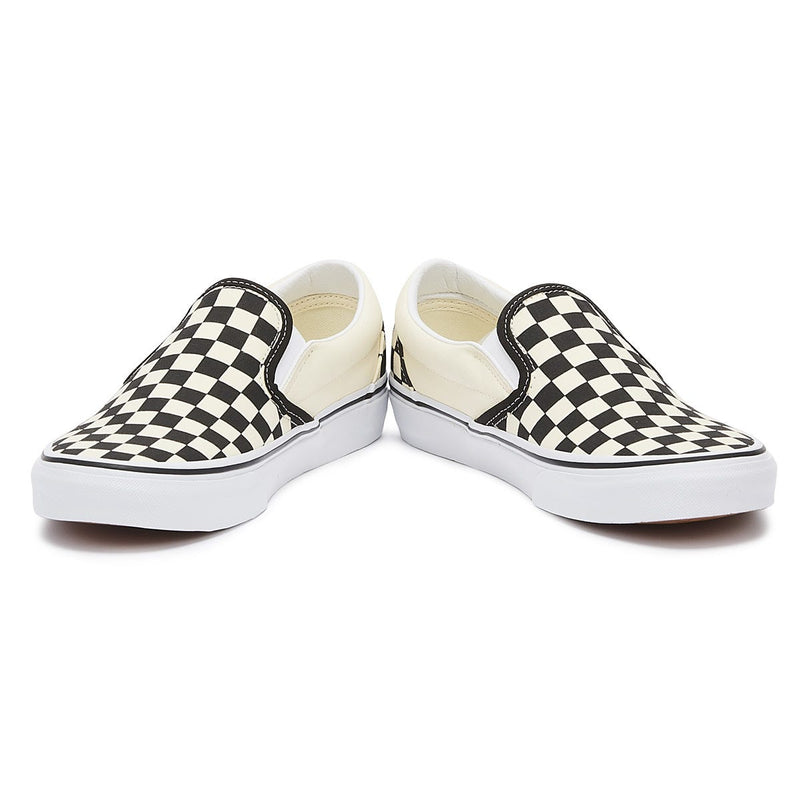 Vans Classic Slip-On Womens Black / White Checkerboard Canvas Sneakers