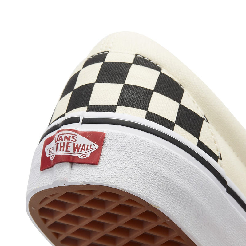 Vans Classic Slip-On Womens Black / White Checkerboard Canvas Sneakers