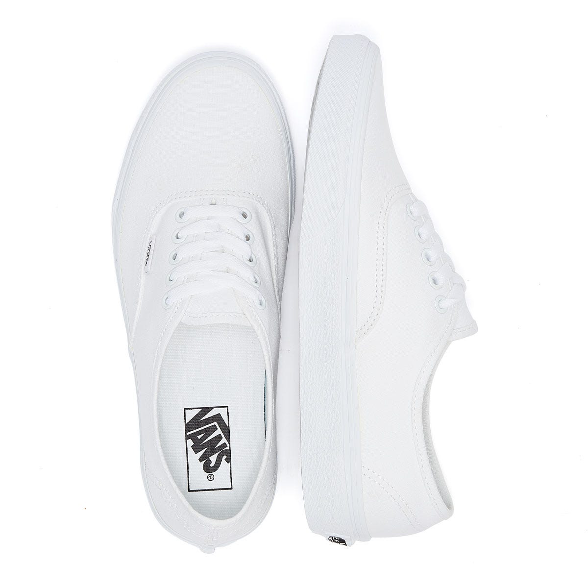 Vans Authentic Mens White Canvas Sneakers