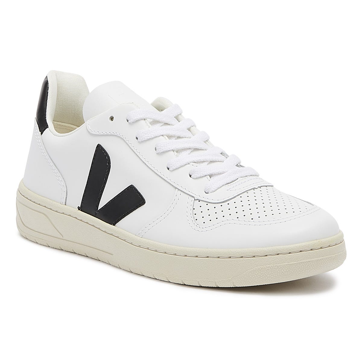 Veja V-10 Womens Extra White / Black Sneakers