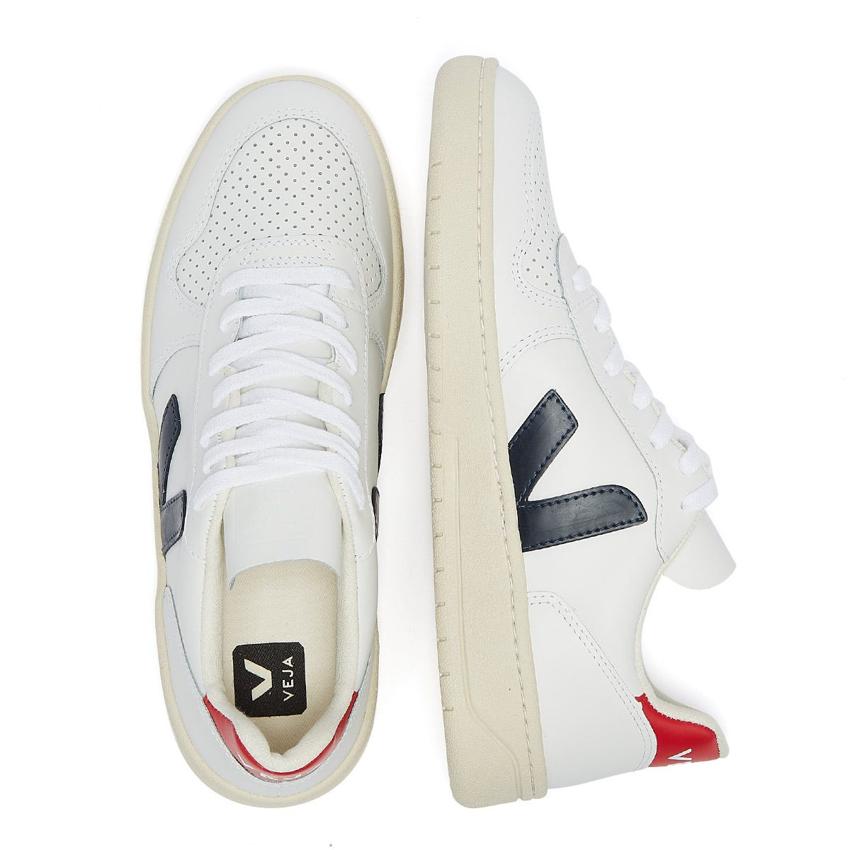 Veja V-10 Mens Extra White / Nautico Pekin Sneakers