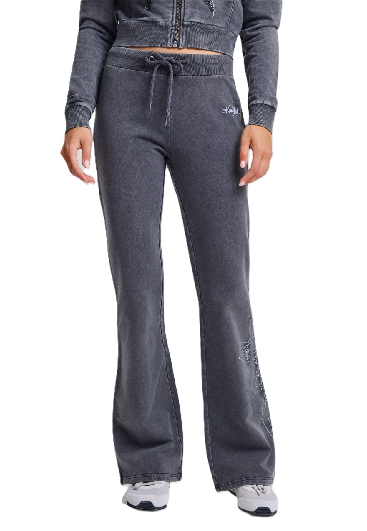 Ed Hardy Cross and Thorn Flared Women's Black Joggers