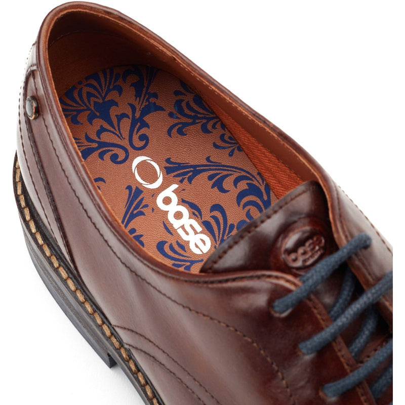 Base London Mawley Leather Men's Burnt Brown Oxford Shoes