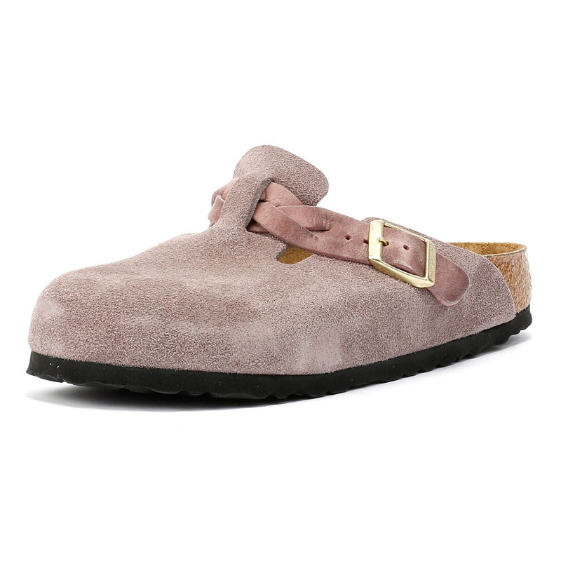 Birkenstock Boston Braided Suede Women's Purple Narrow Fit Clogs