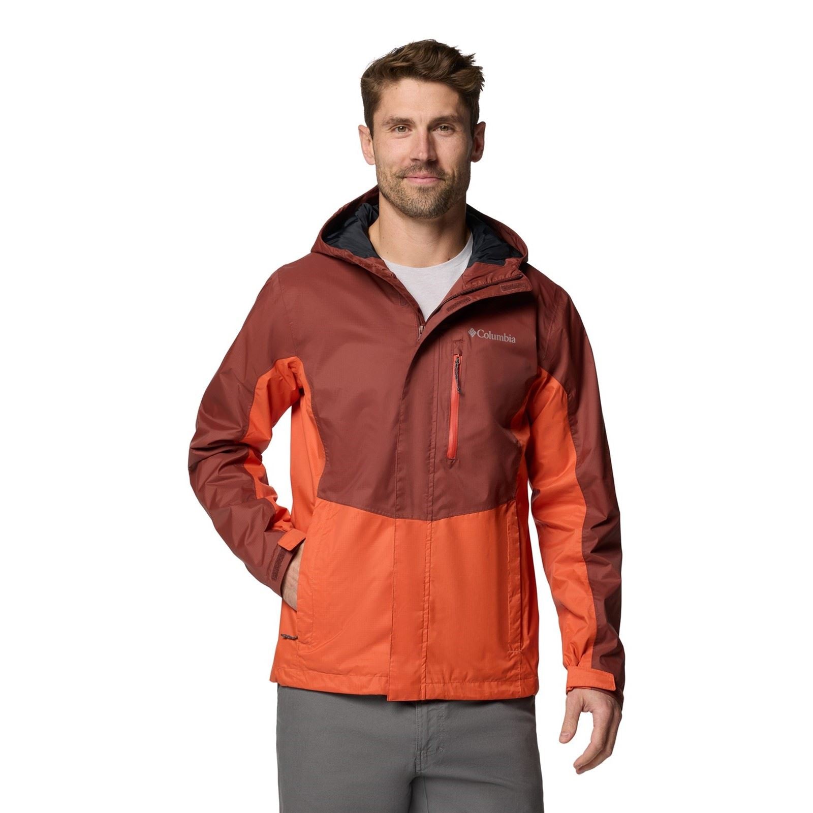 Columbia Pouring Adventure III Jacket Men's Red Rain Jacket
