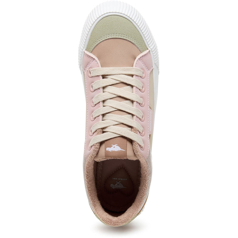 Rocket Dog Cheery Blocked PU/Seude Women's Taupe Trainers