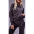 Juicy Couture Robertson Classic Jacket Synthetic Women's Grey Hooded Sweatshirt