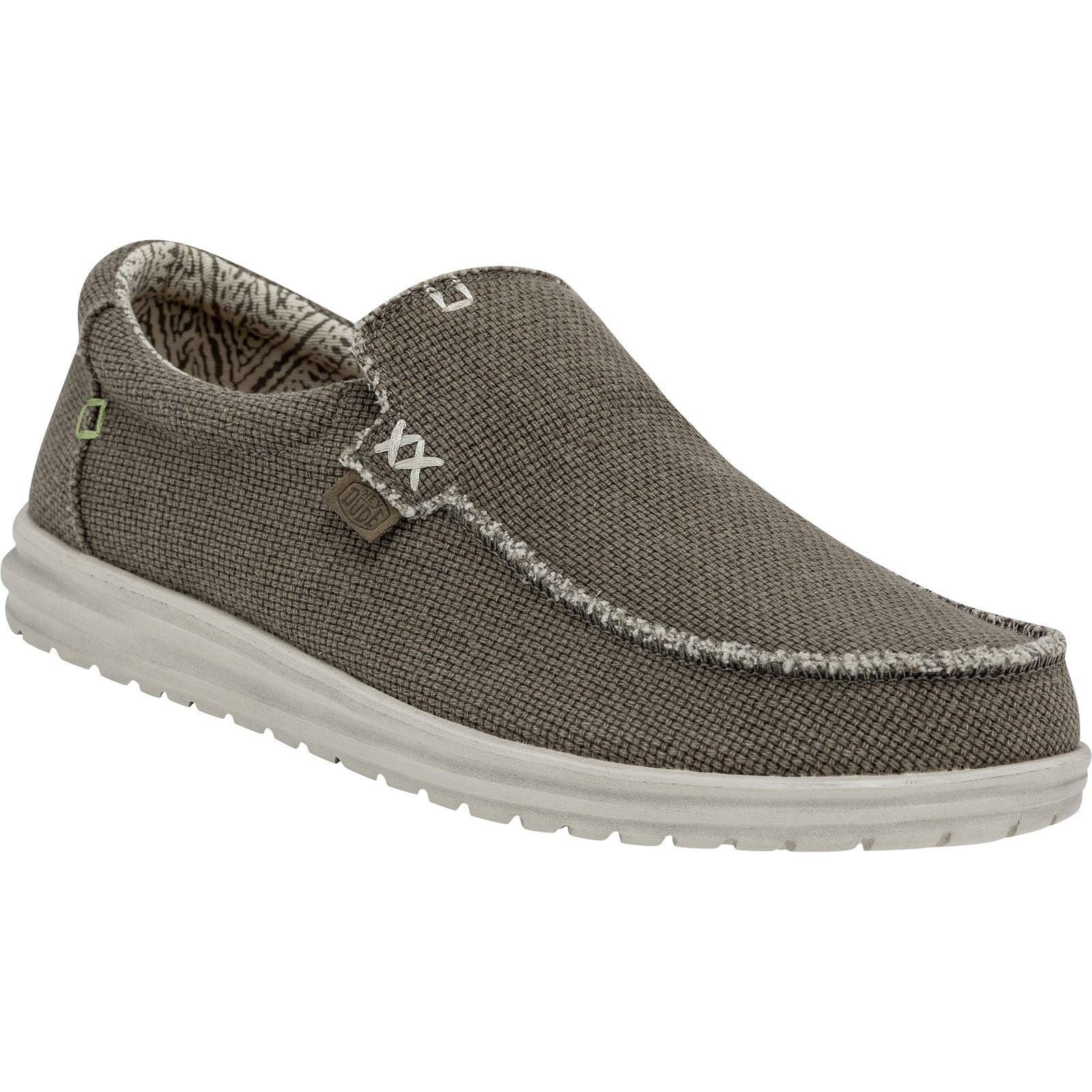 HEYDUDE Mikka Braided Textile Men's Fossil Loafers