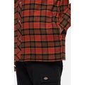 Dickies Fleece Hooded Flannel Shirt Men's Red Shirt Jacket
