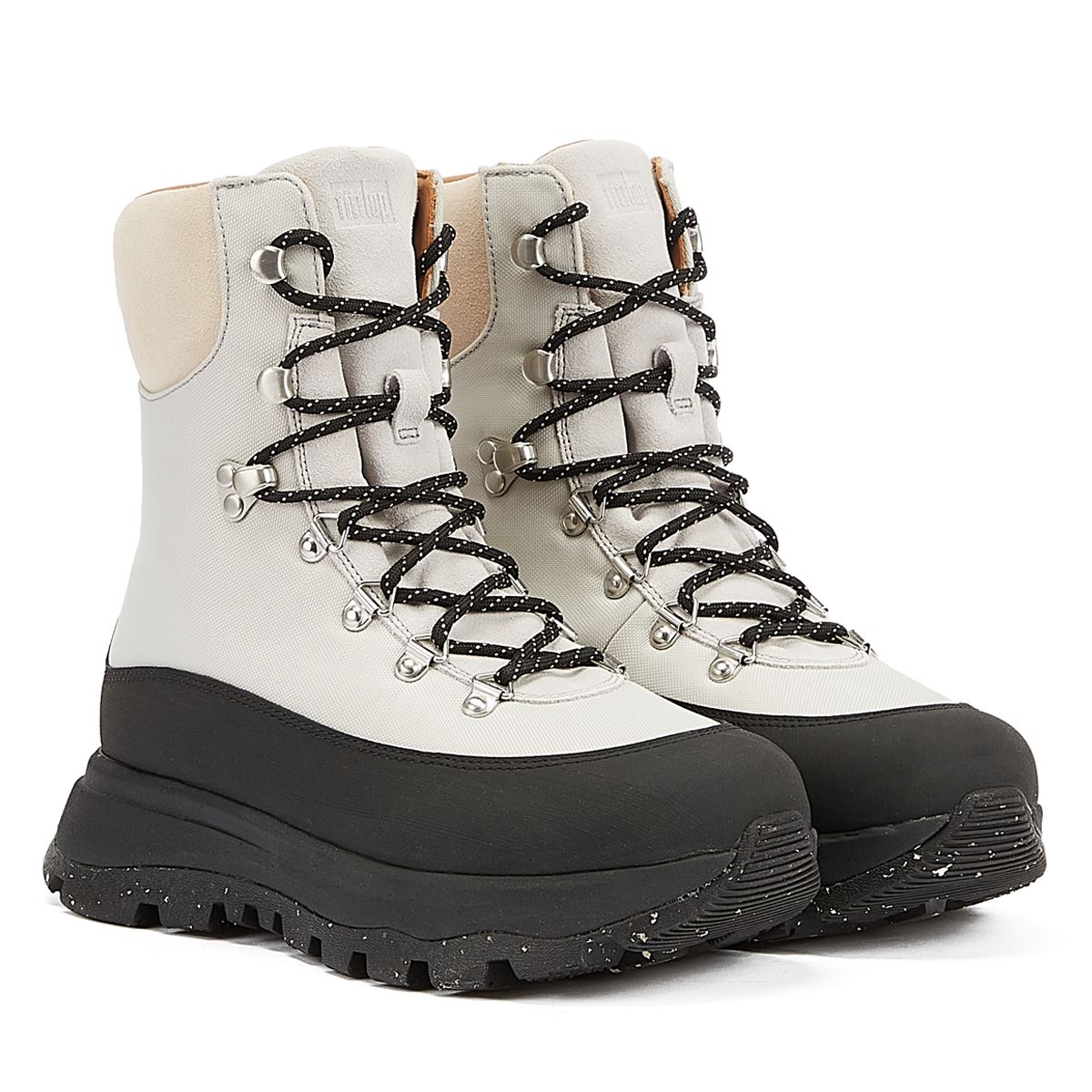 FitFlop Neo-D-Hyker Leather Women's Black/White Boots