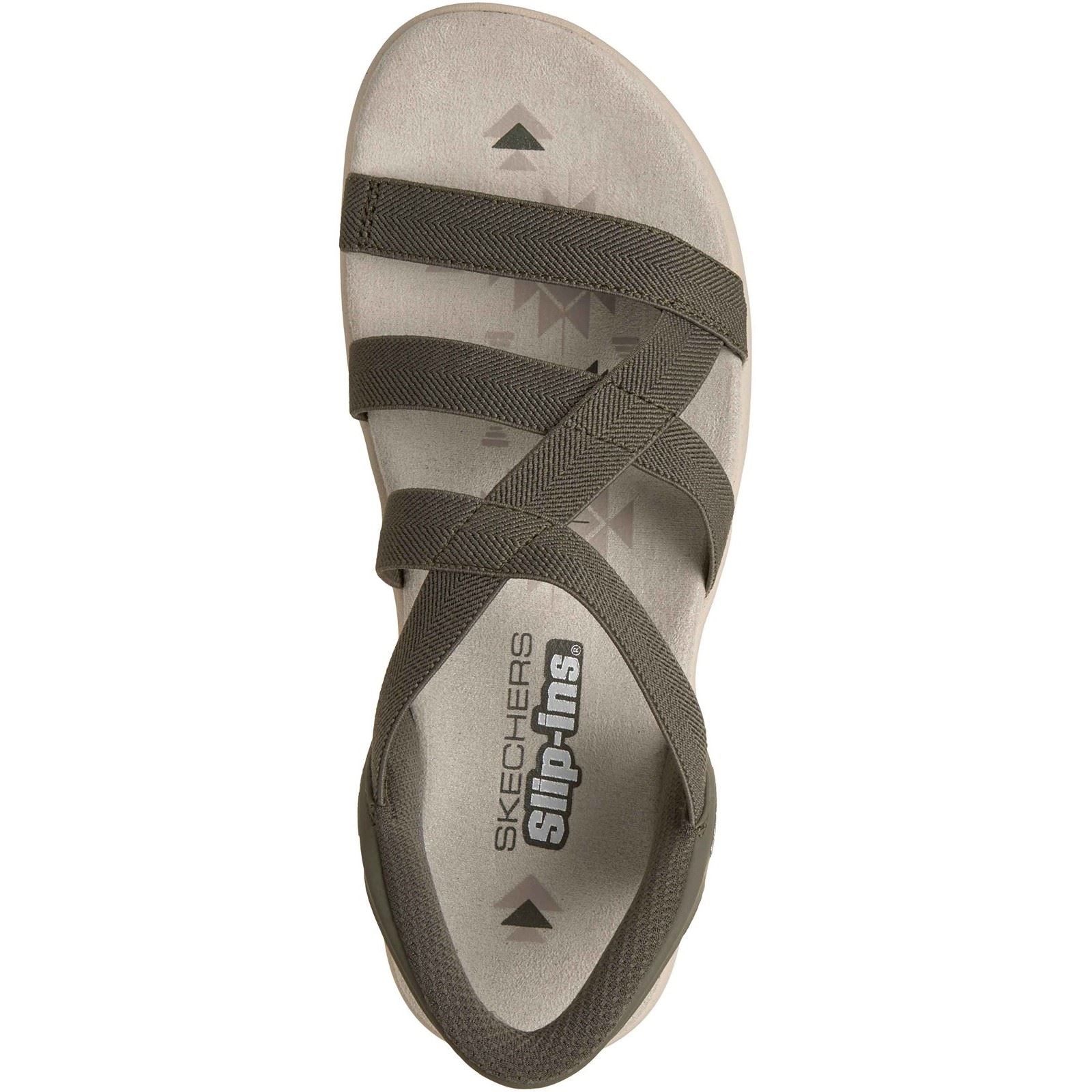 Skechers Reggae Slim Stretch Flex Textile Women's Olive Sandals