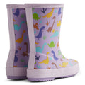 Hunter Kids Dinosaur Boot Rubber Purple Dinosaur Wellington Boots