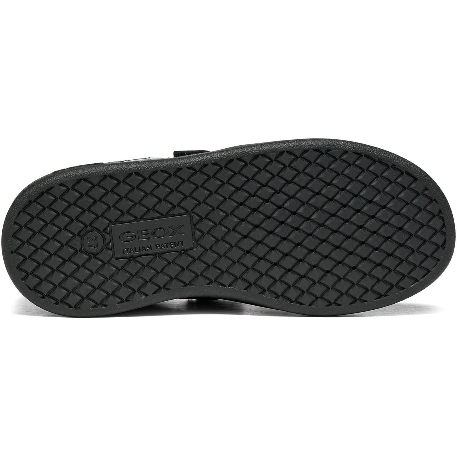 Geox J Eclyper Leather Girl's Black Trainers