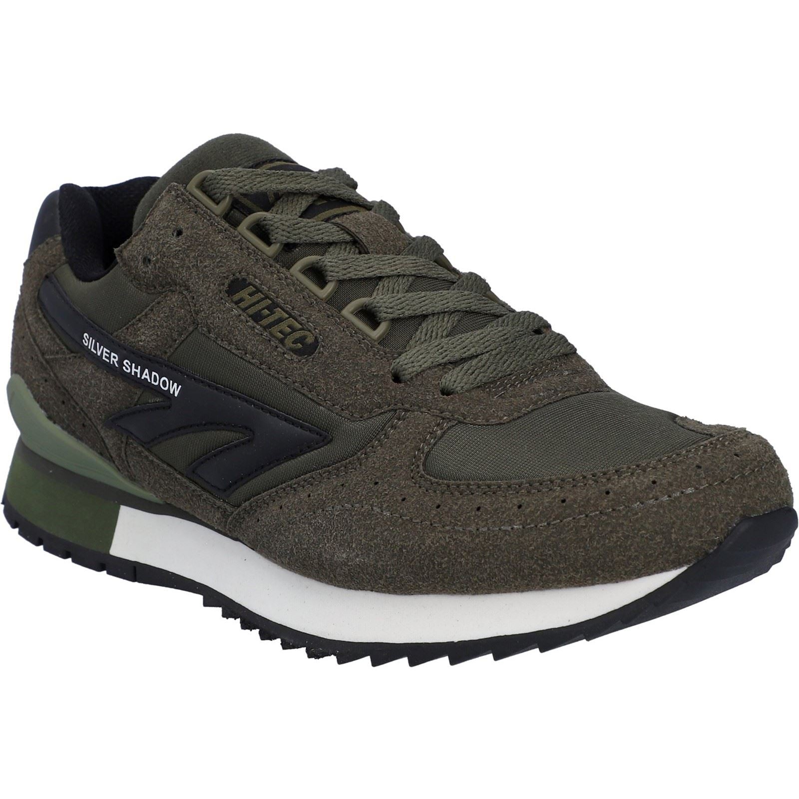 Hi-Tec Silver Shadow PU Suede/Synthetic Men's Dark Olive Lace-Up Shoes