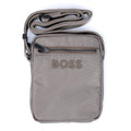 Boss Catch Zip Polyester Men's Taupe Cross Bag