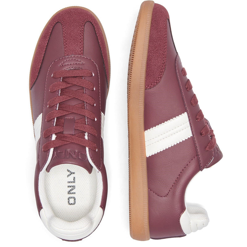 ONLY Amber Synthetic Women's Burgundy/Cream Trainers